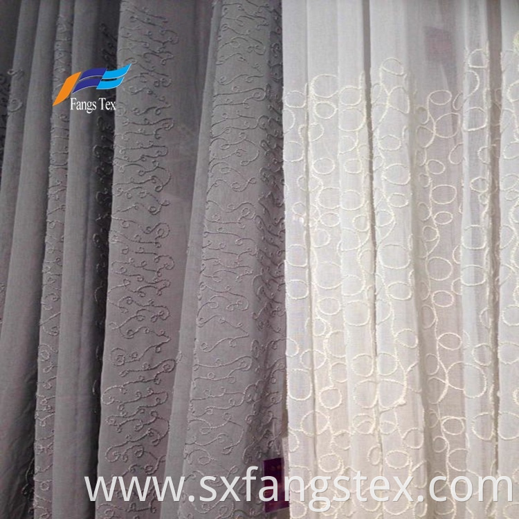 Voile Embroidery 100% Polyester Sound Proof Curtain 5